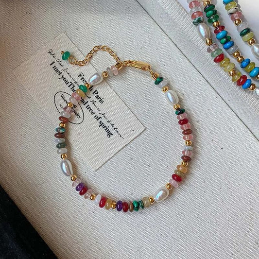 Colorful Beaded Freshwater Pearl Necklace for Women