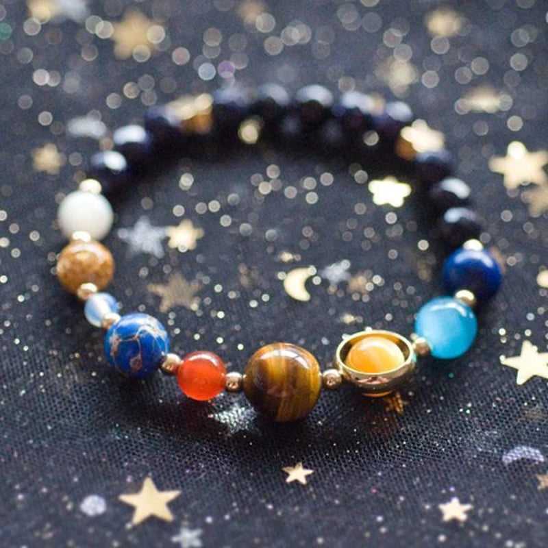 Solar System Space Bracelet – Handmade Celestial Jewelry Gift for Space Lovers & Dreamers