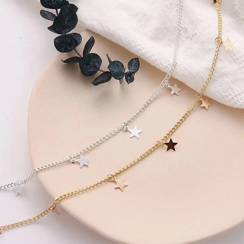 Stylish Stars Dangler Choker for Women - Fashionable Clavicle Chain Jewelry
