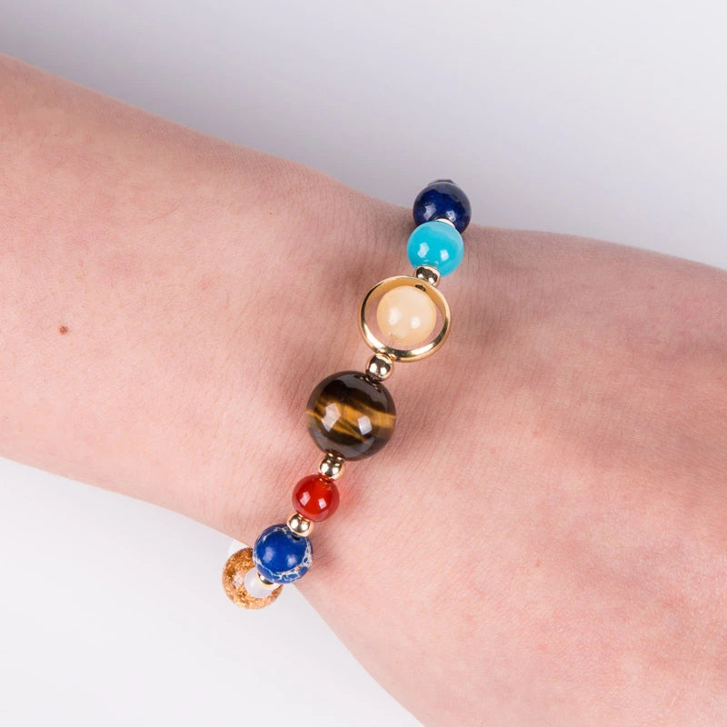 Solar System Space Bracelet – Handmade Celestial Jewelry Gift for Space Lovers & Dreamers