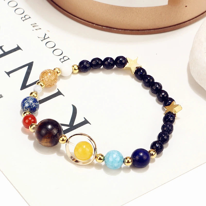 Solar System Space Bracelet – Handmade Celestial Jewelry Gift for Space Lovers & Dreamers
